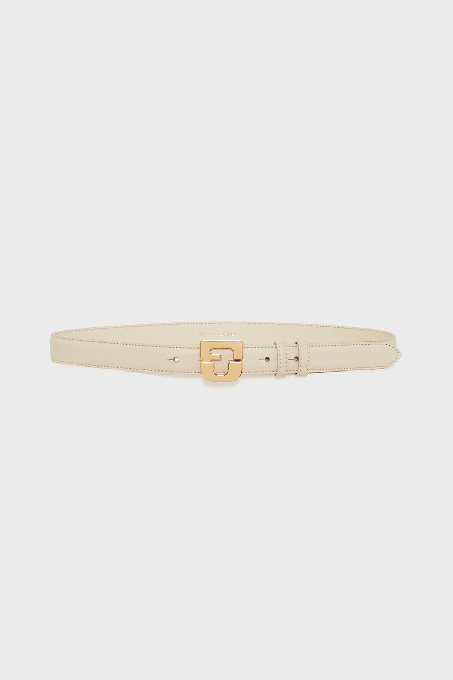 cintura in pelle con firma - lauren