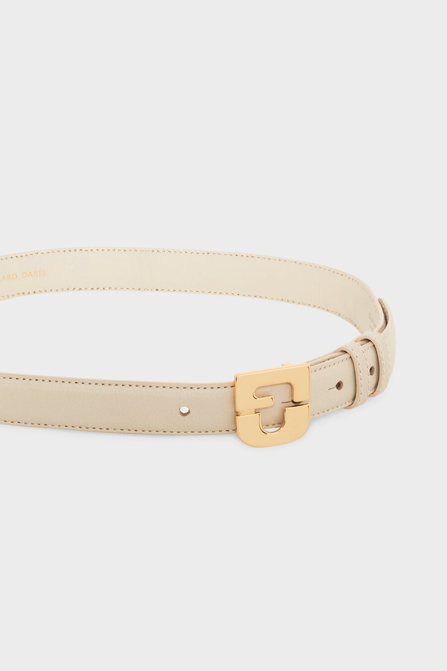 cintura in pelle con firma - lauren