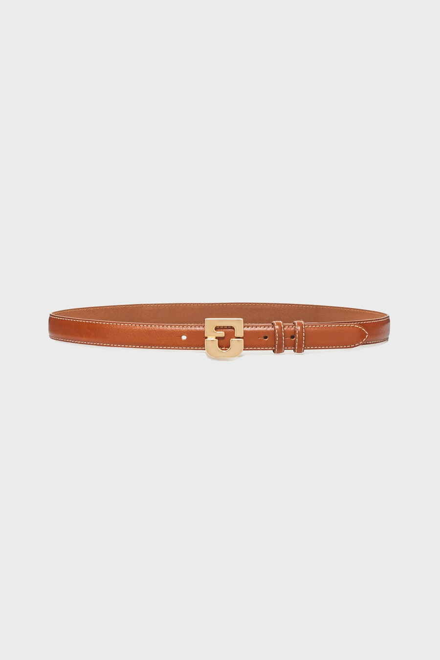 cintura in pelle con firma - le lauren