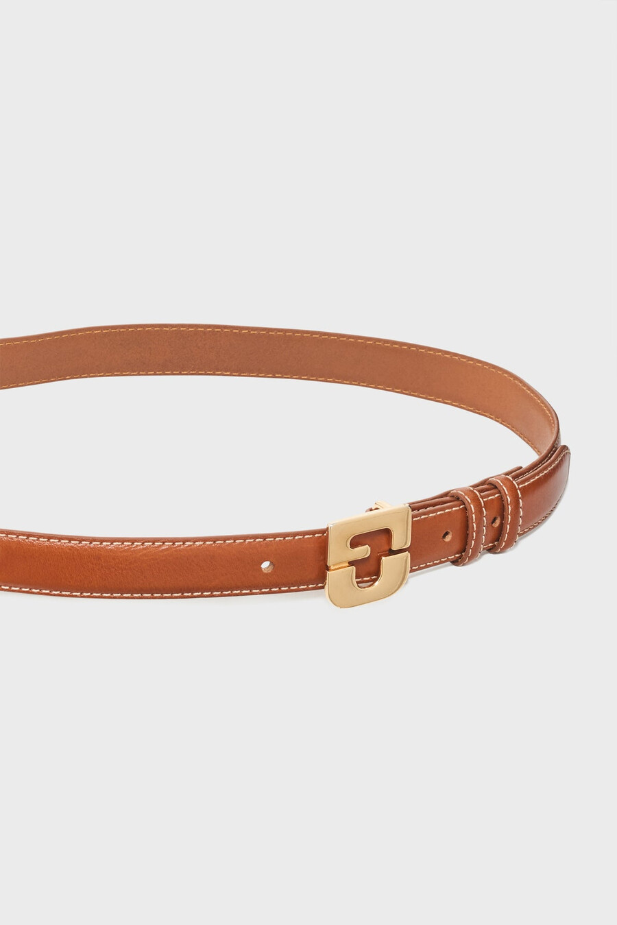 cintura in pelle con firma - le lauren