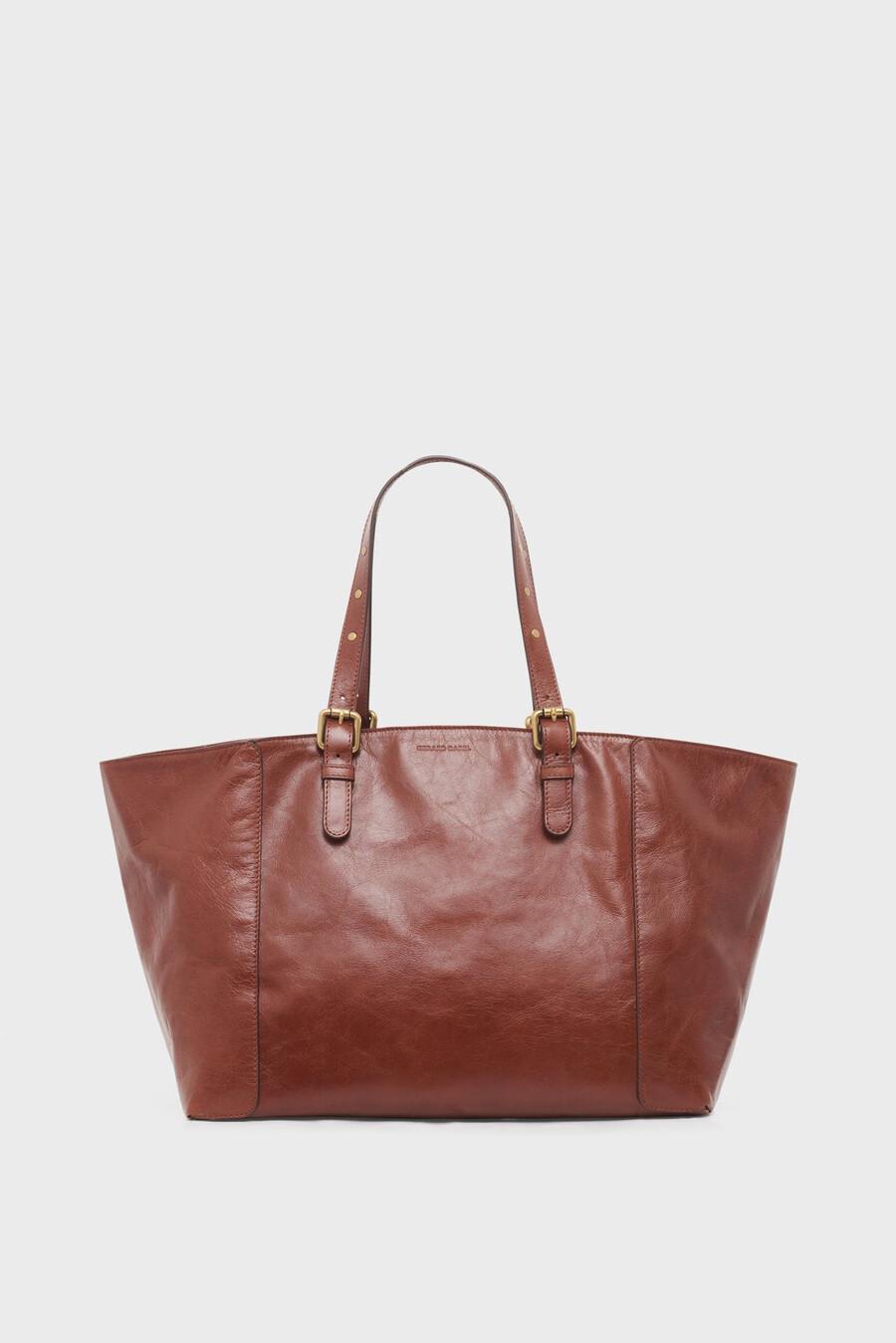 borsa shopping in pelle effetto stropicciato - simple bag