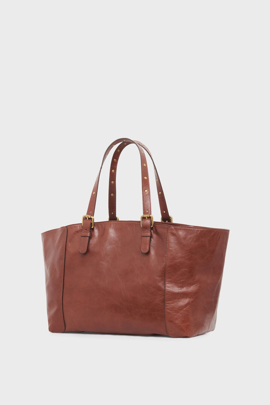 borsa shopping in pelle effetto stropicciato - simple bag