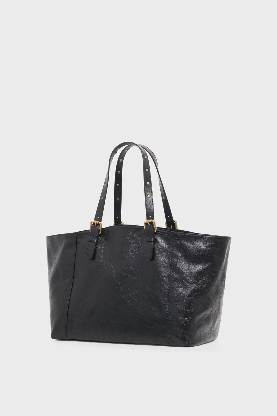 borsa shopping in pelle effetto stropicciato - simple bag