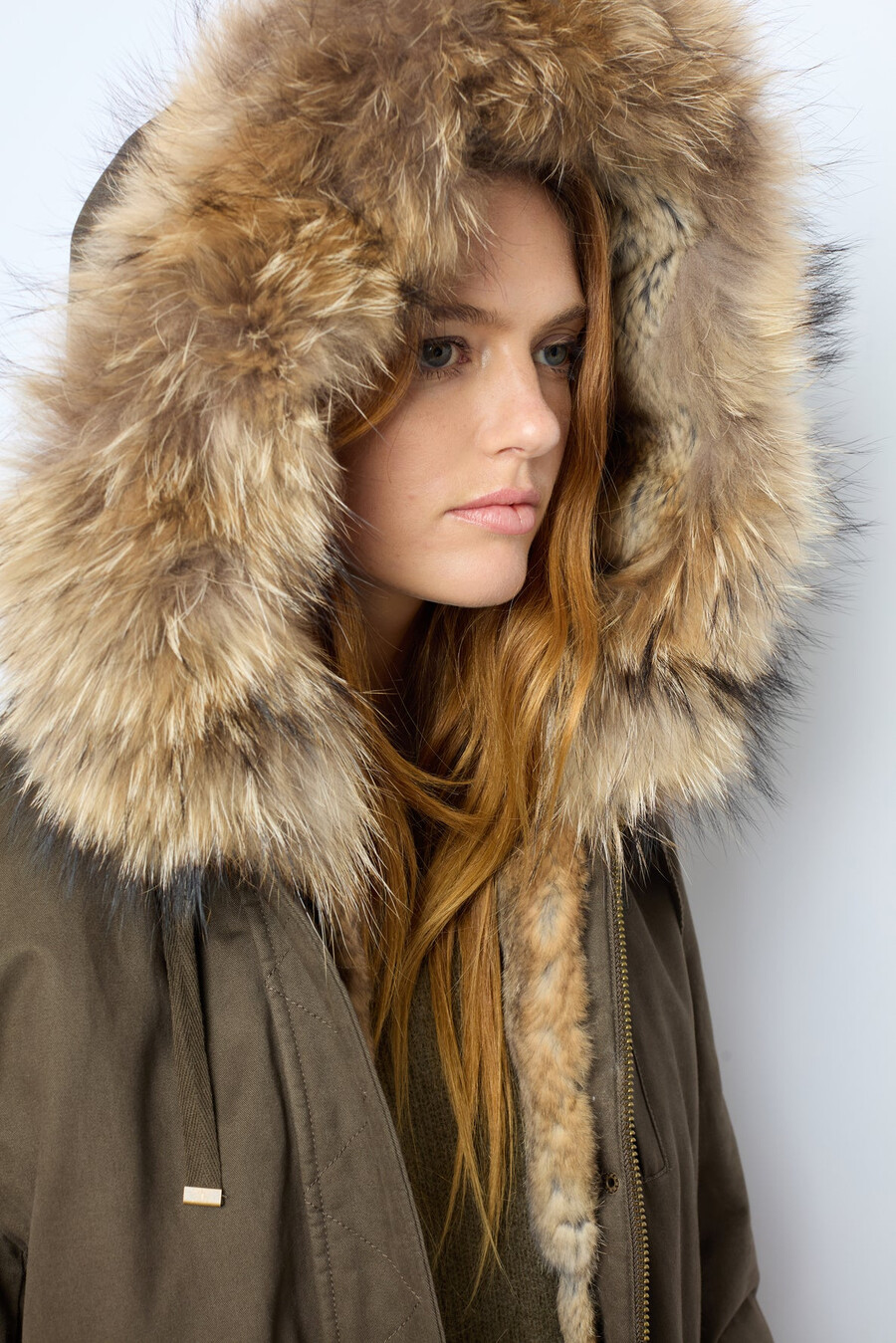 parka imbottito di media lunghezza con cappuccio - loucine