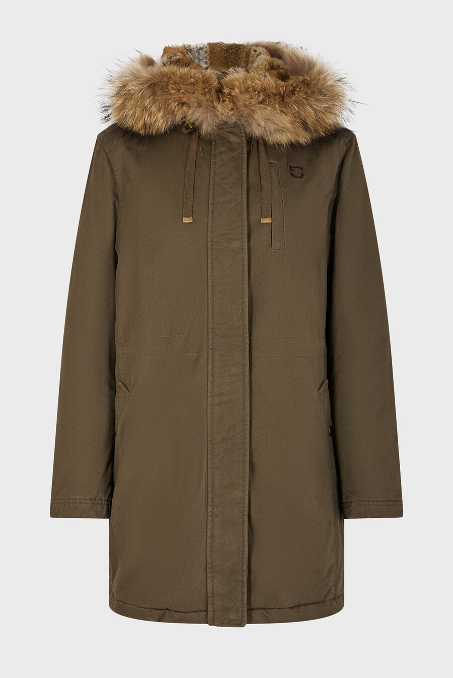 parka imbottito di media lunghezza con cappuccio - loucine