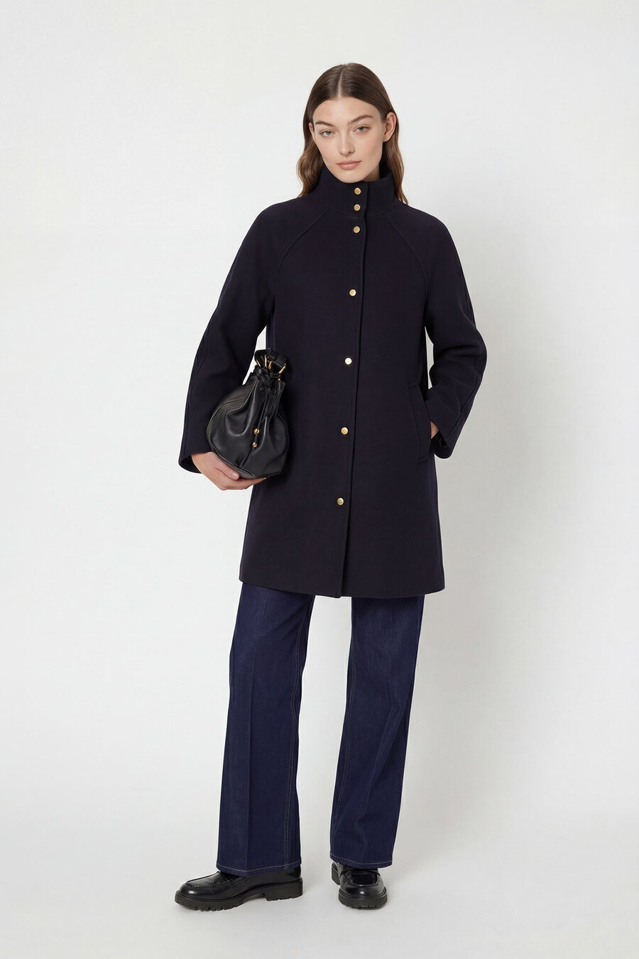 cappotto dritto con collo alto - malvina