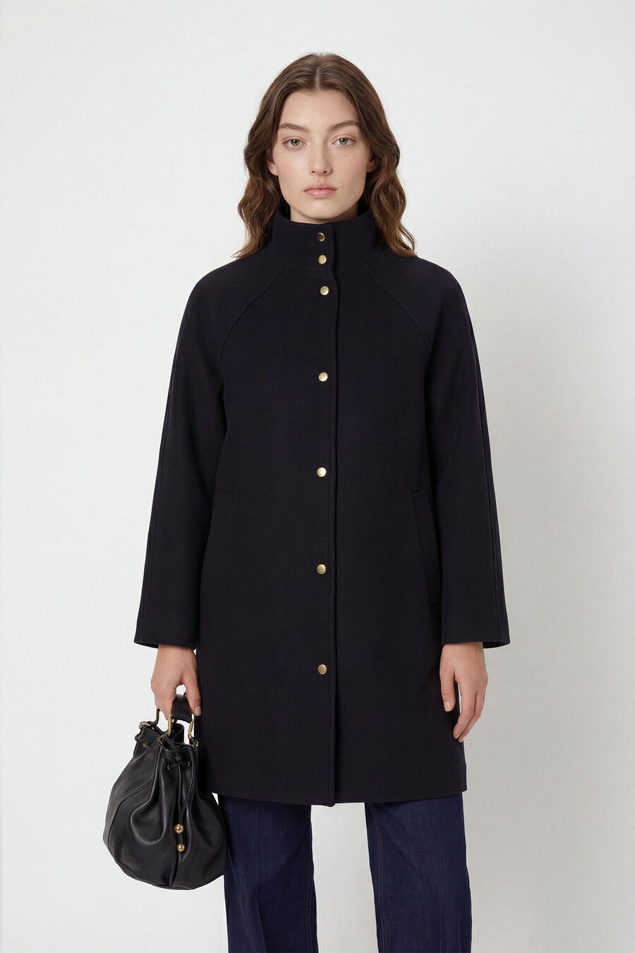 cappotto dritto con collo alto - malvina