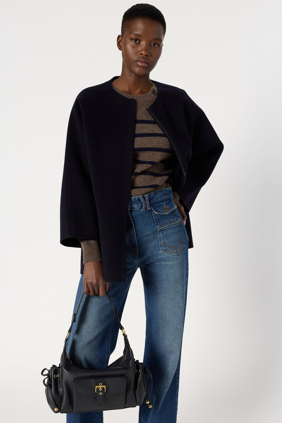 cappotto ampio in lana double-face - myriam