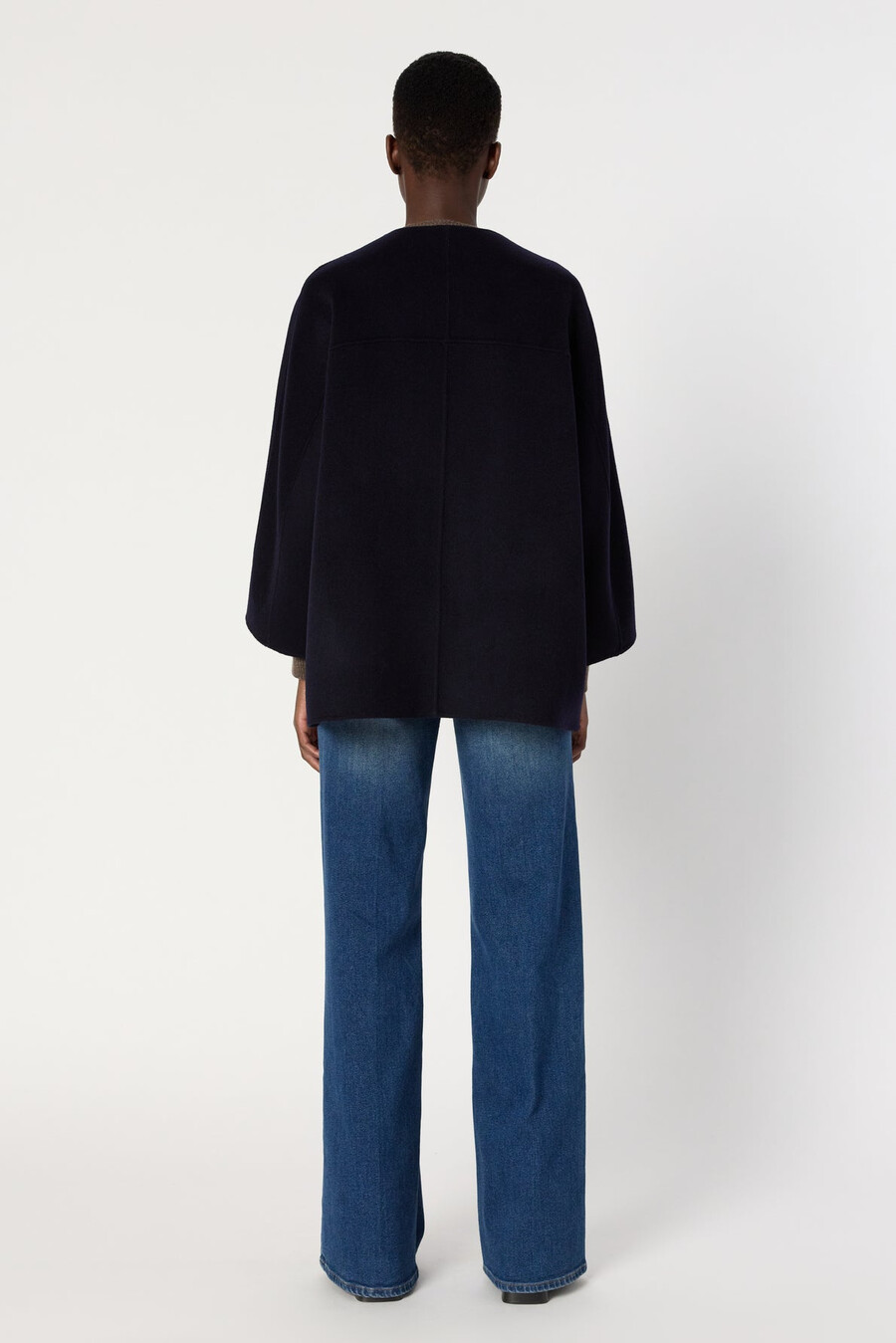 cappotto ampio in lana double-face - myriam