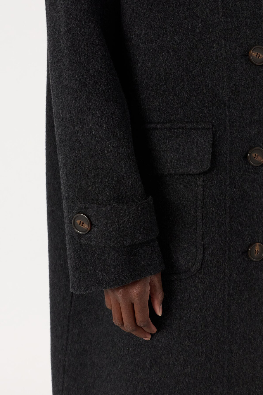 cappotto di lana con cappuccio di media lunghezza - mariam