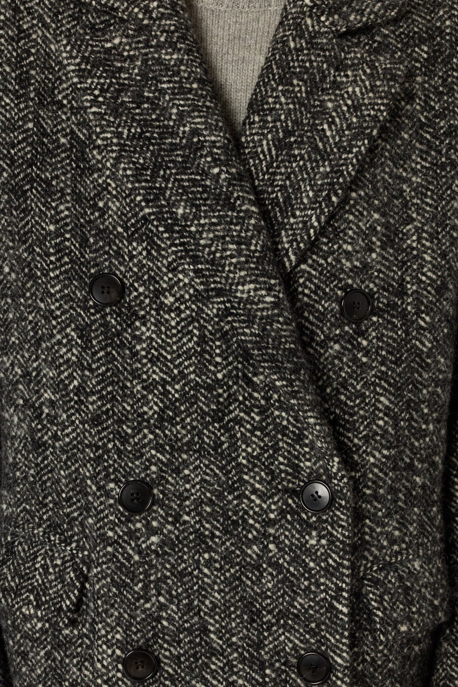 cappotto lungo a spina di pesce doppiopetto - moly