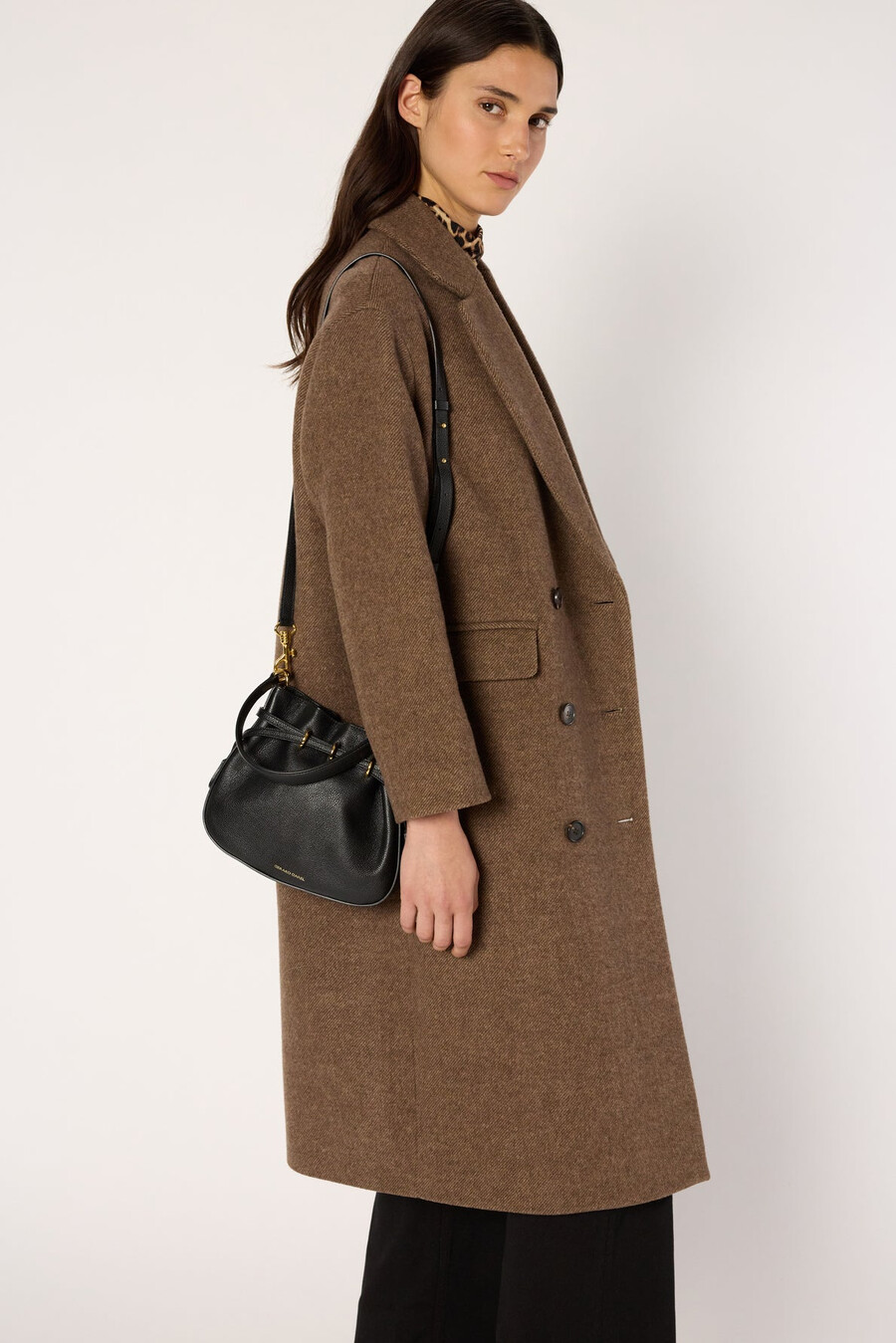 cappotto doppiopetto in twill di lana - mady