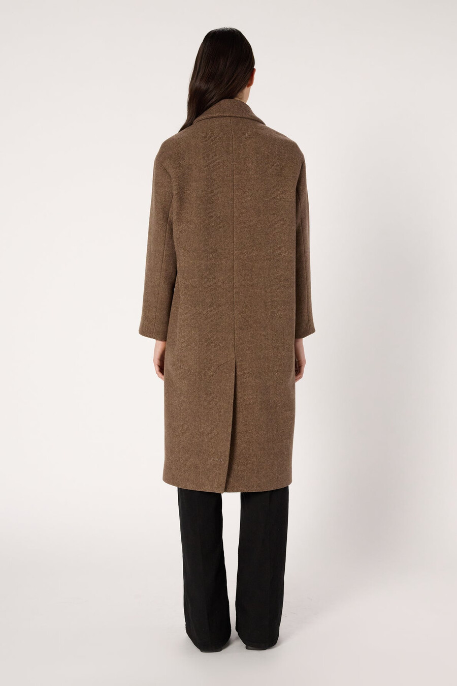 cappotto doppiopetto in twill di lana - mady