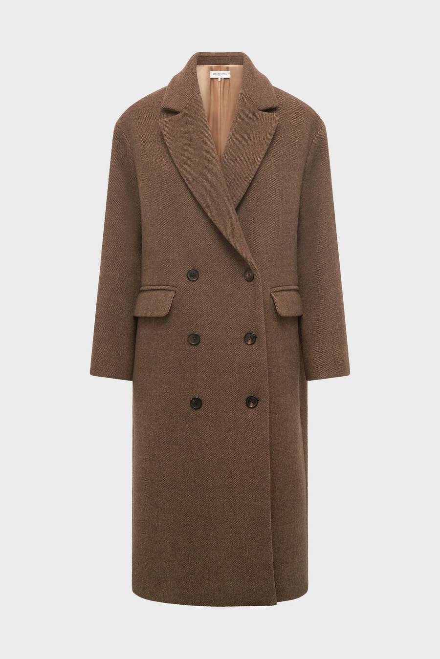 cappotto doppiopetto in twill di lana - mady