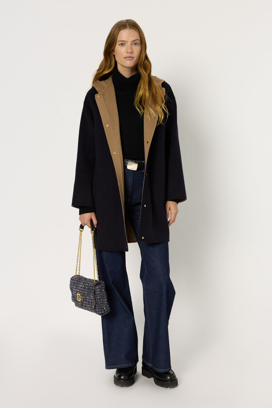 cappotto in lana pregiata con cappuccio - monica