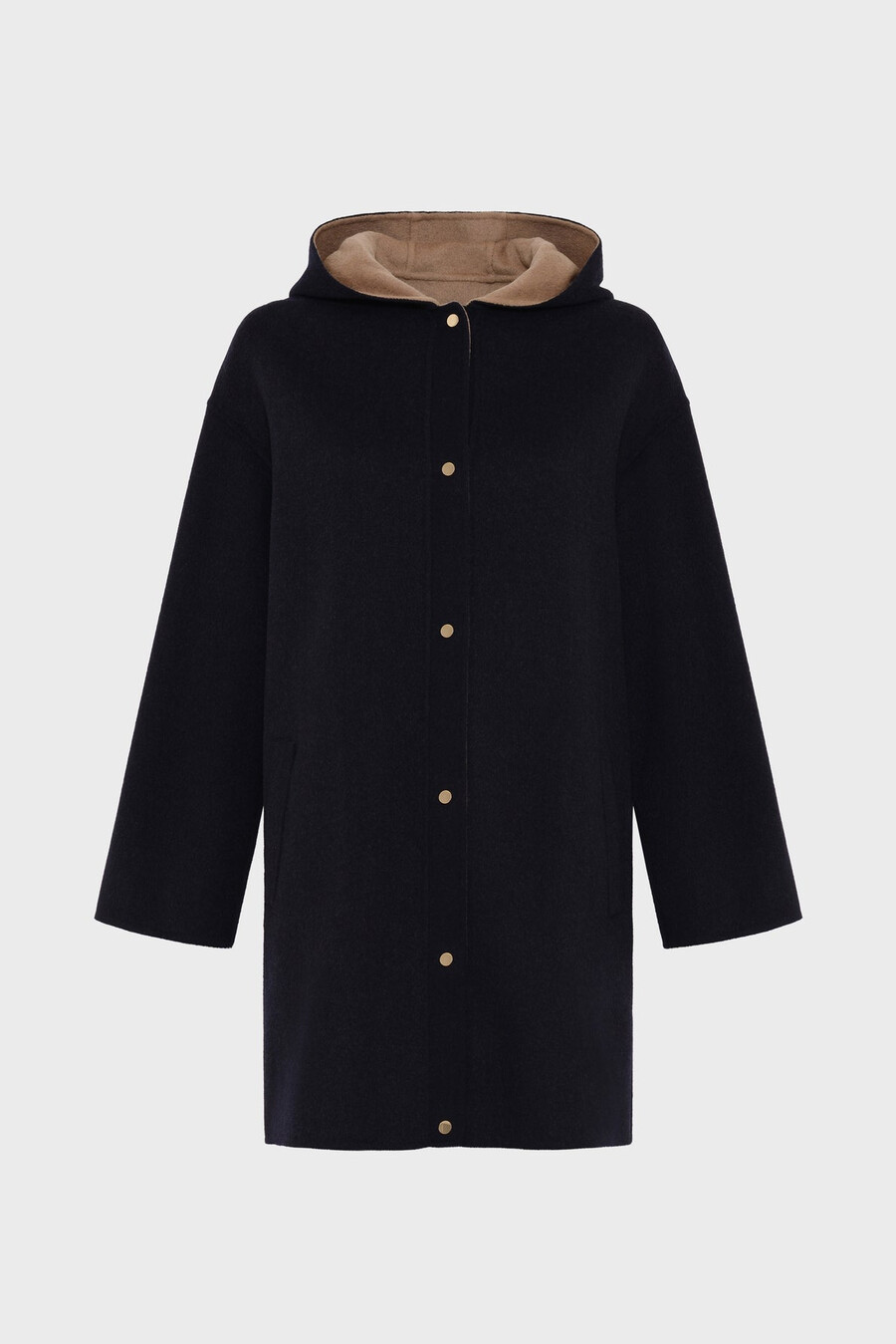cappotto in lana pregiata con cappuccio - monica