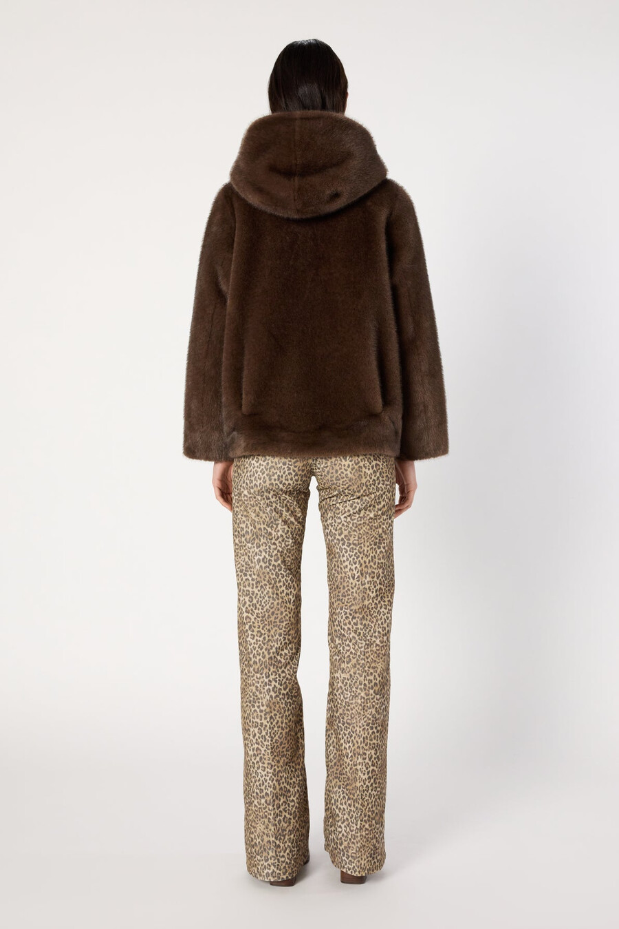 cappotto con cappuccio in pelliccia sintetica - morgane