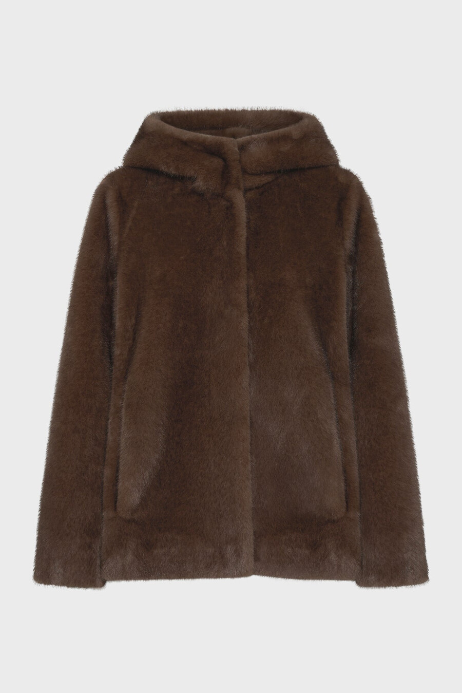 cappotto con cappuccio in pelliccia sintetica - morgane