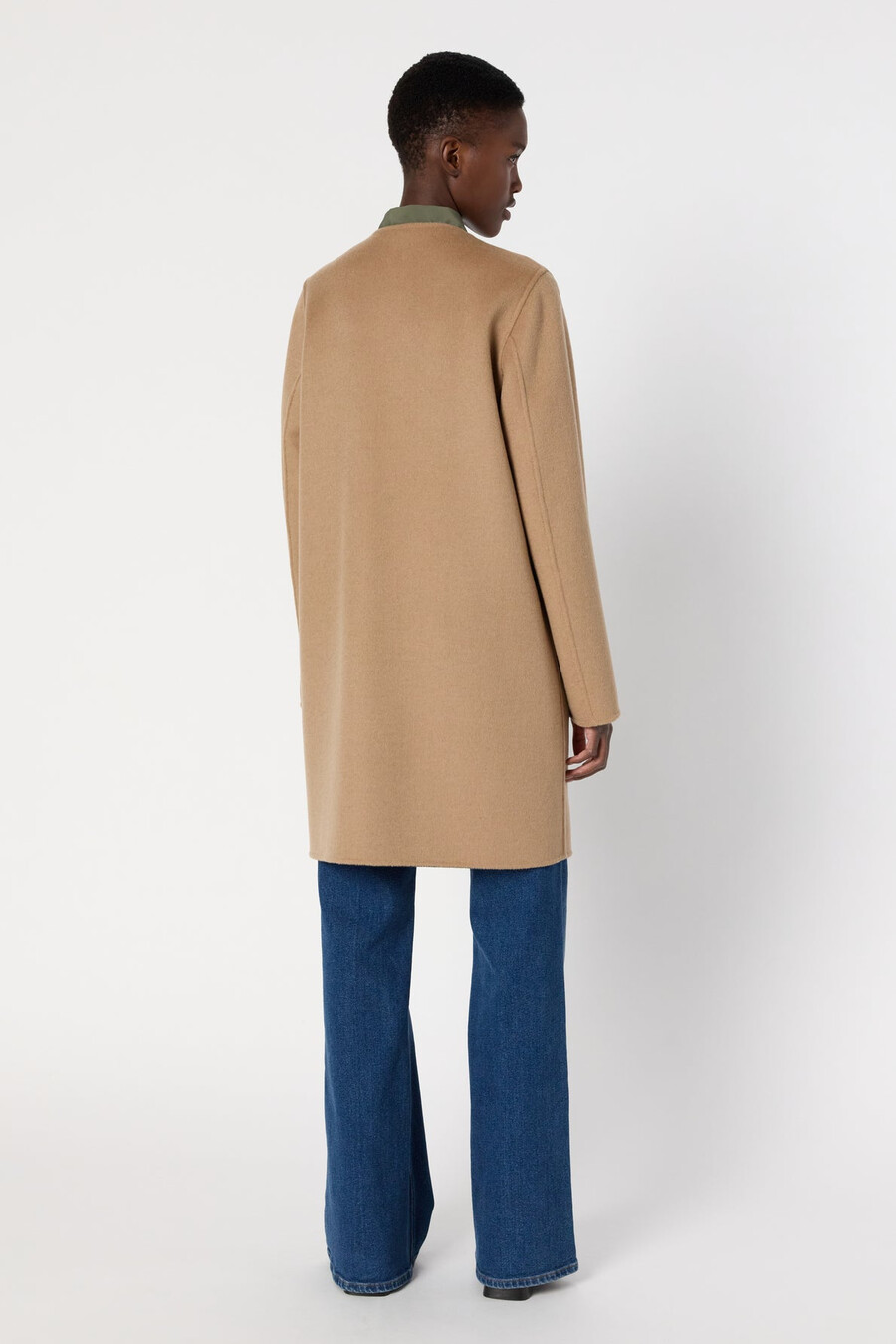 cappotto in tessuto di lana fine reversibile - mylene