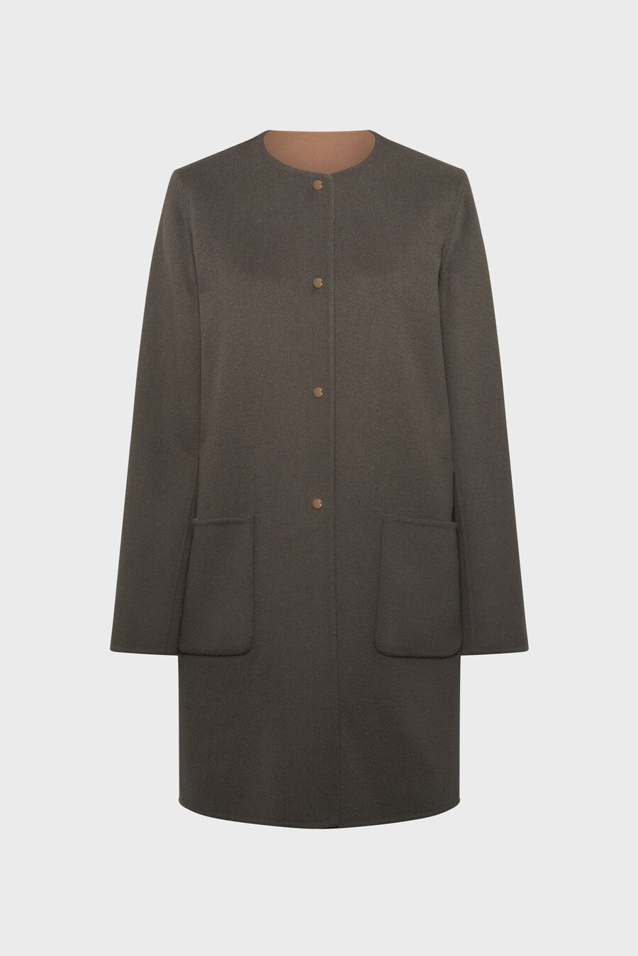 cappotto in tessuto di lana fine reversibile - mylene