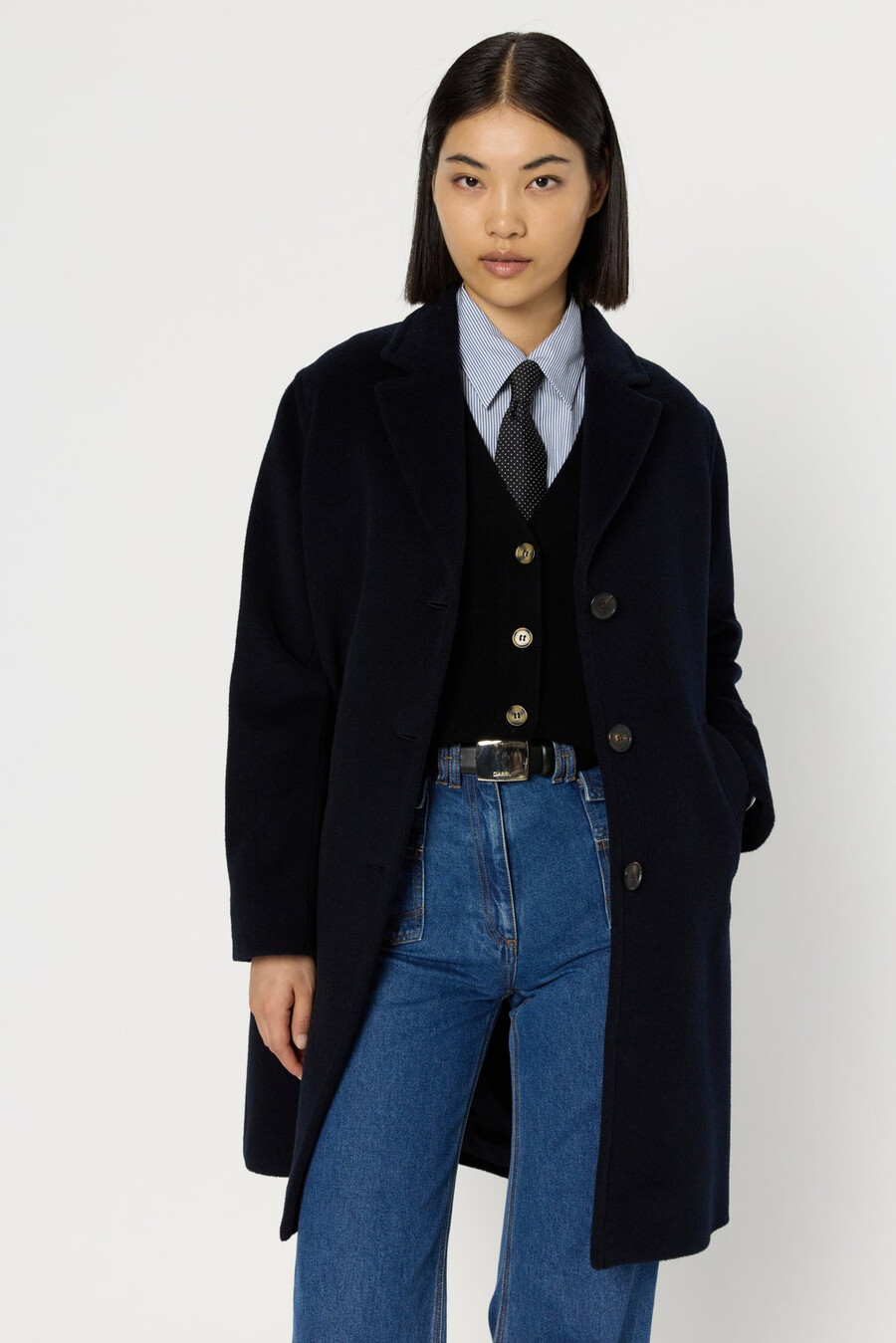 cappotto dritto in lana e angora - megane