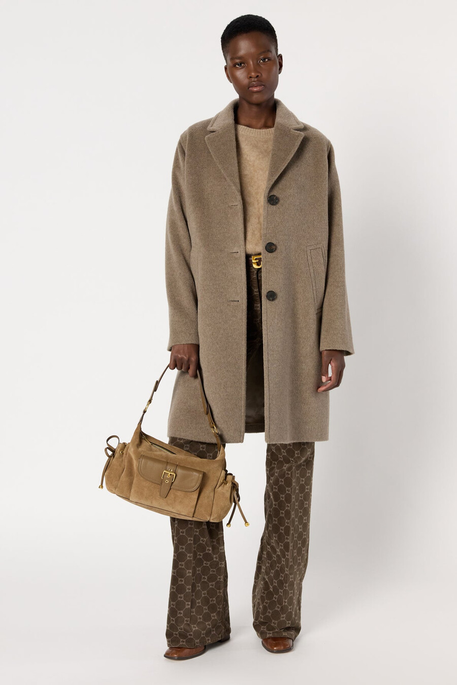 cappotto dritto in lana e angora - megane