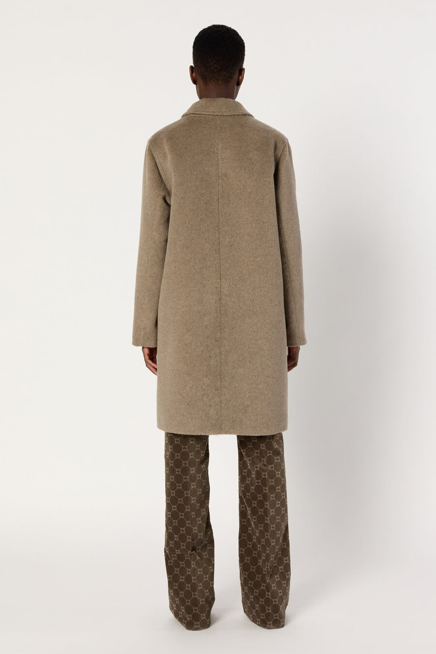 cappotto dritto in lana e angora - megane