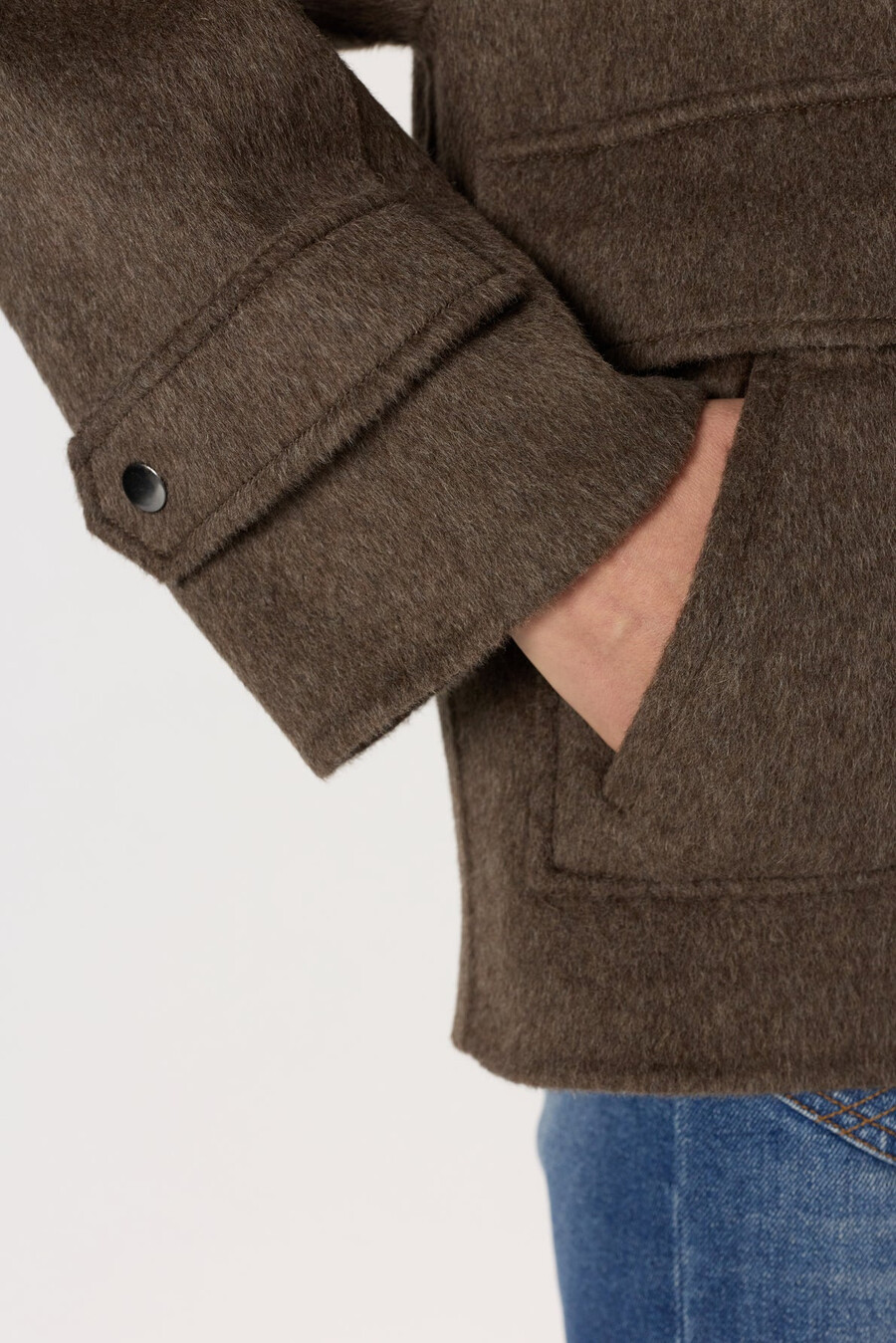 cappotto in lana double-face stile overshirt - melodie