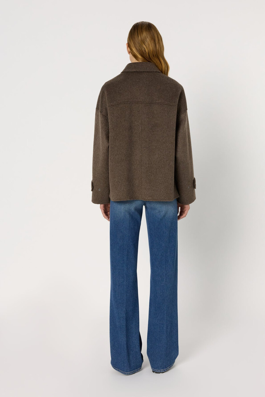 cappotto in lana double-face stile overshirt - melodie