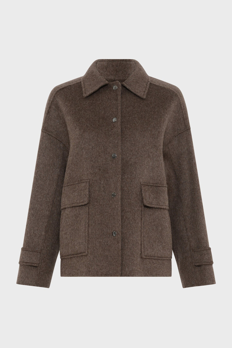cappotto in lana double-face stile overshirt - melodie