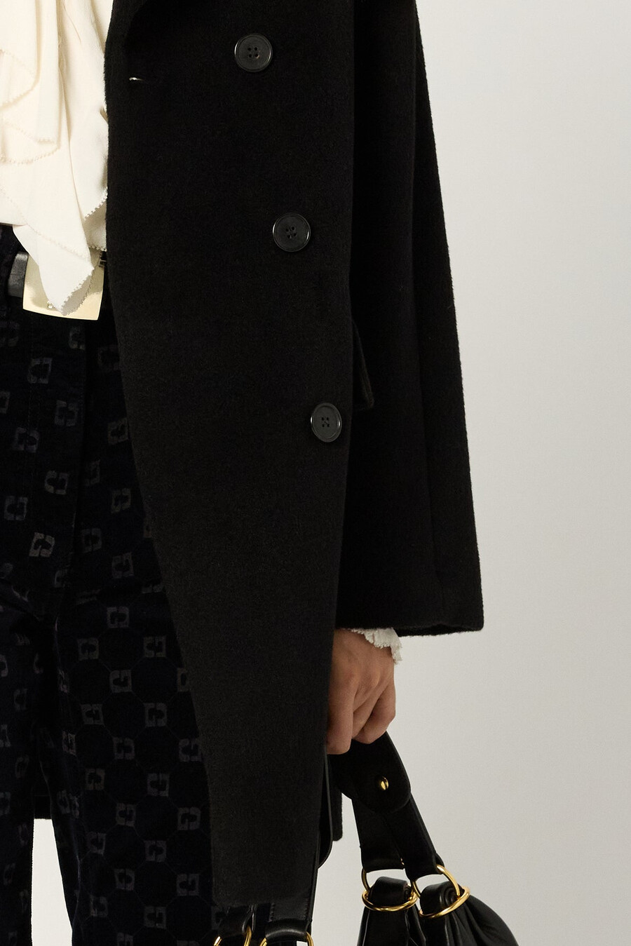 cappotto doppiopetto in lana e angora - magali