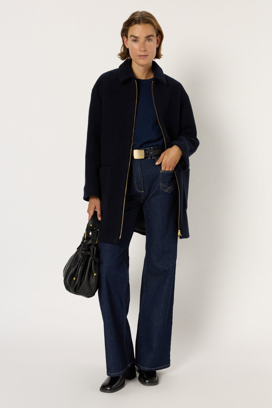 cappotto dritto in lana bouclé - marr