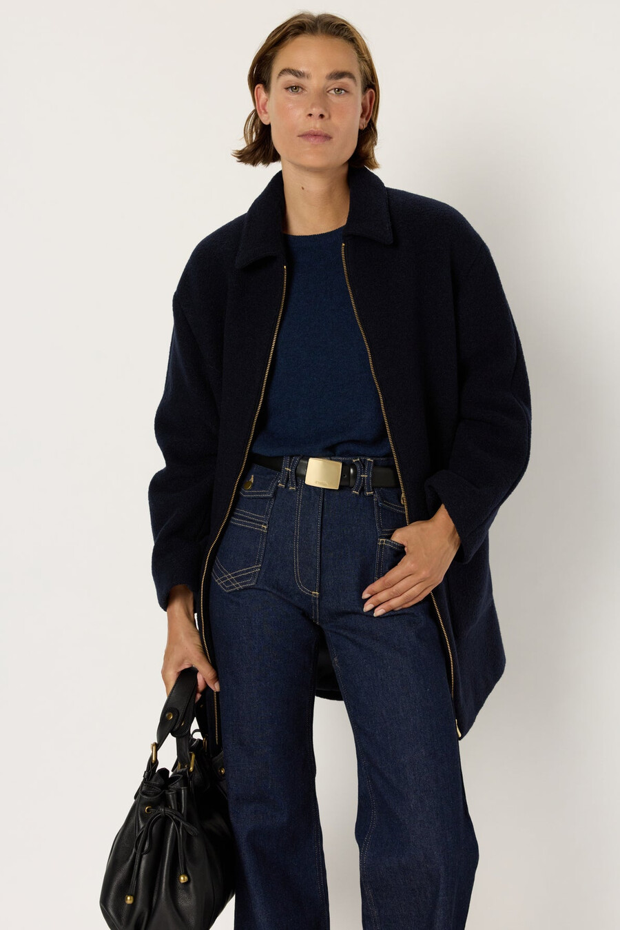 cappotto dritto in lana bouclé - marr