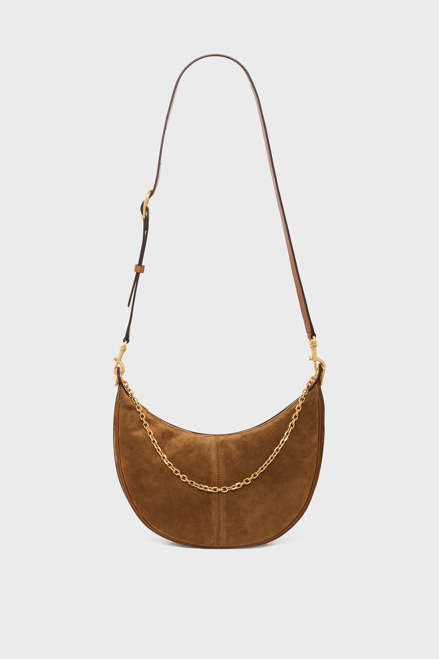 borsa a mezzaluna in pelle scamosciata - le suzanne