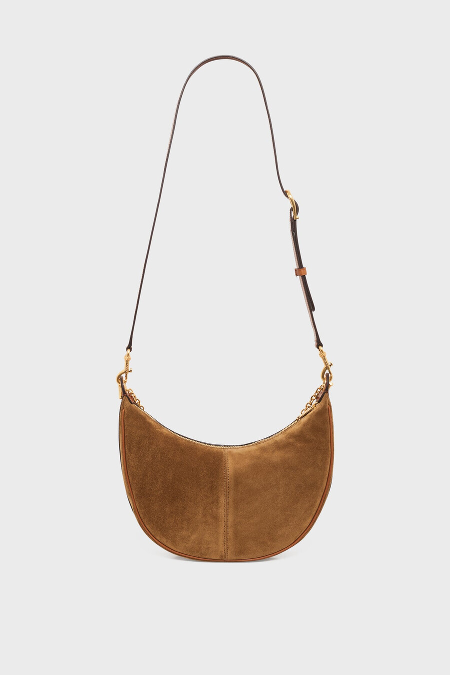 borsa a mezzaluna in pelle scamosciata - le suzanne