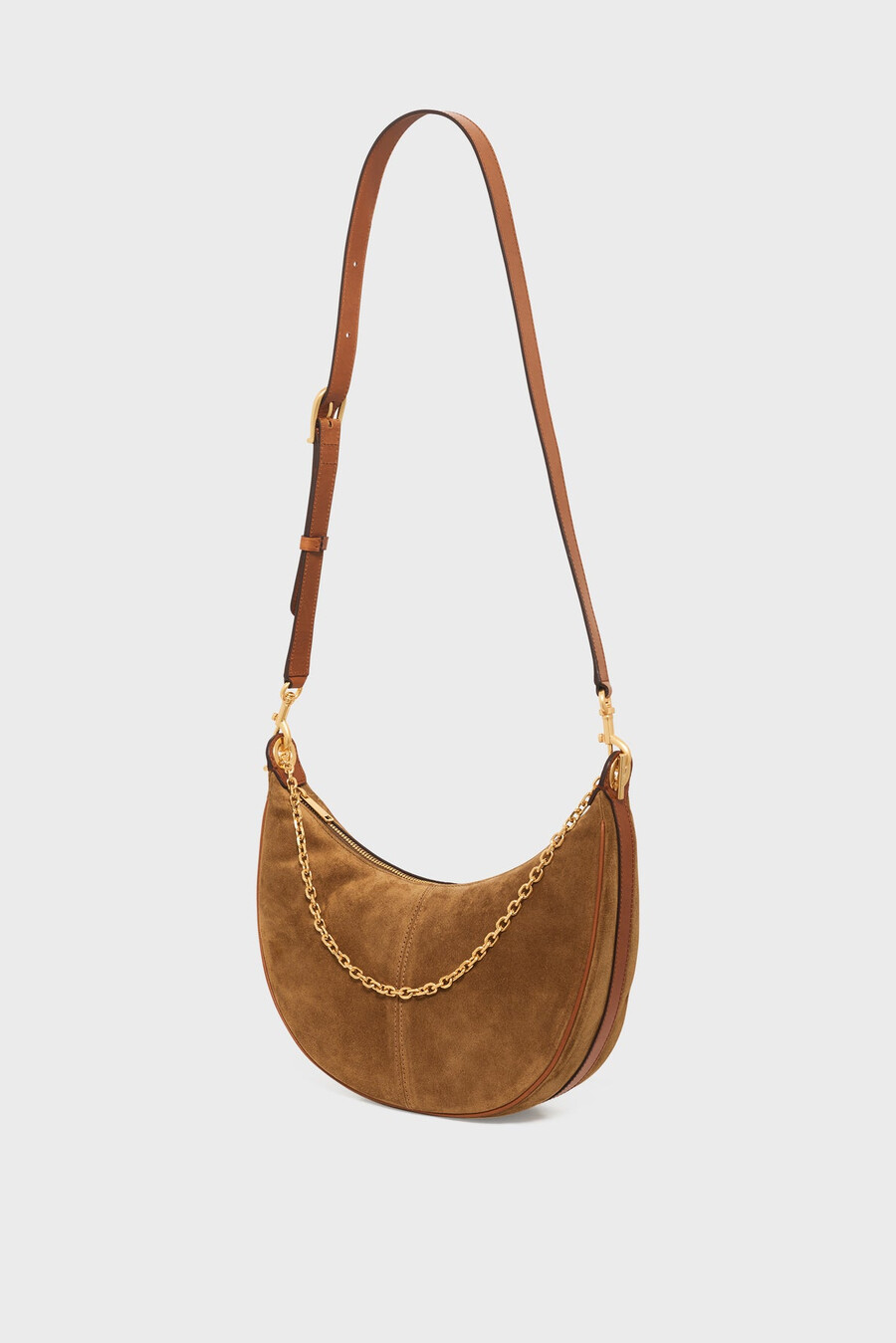 borsa a mezzaluna in pelle scamosciata - le suzanne