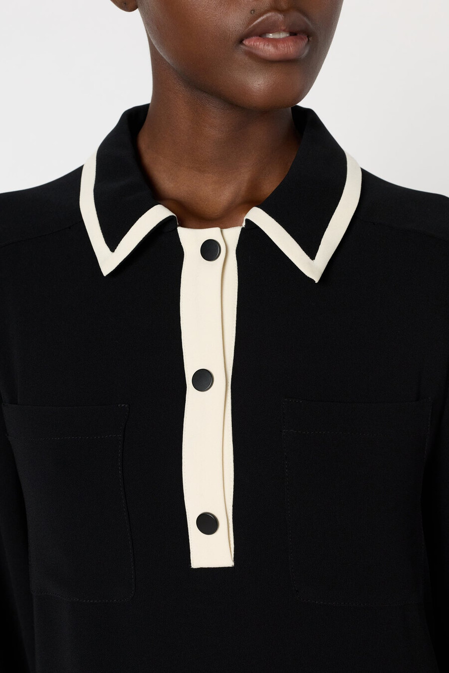 abito bicolore con colletto a camicia - livia