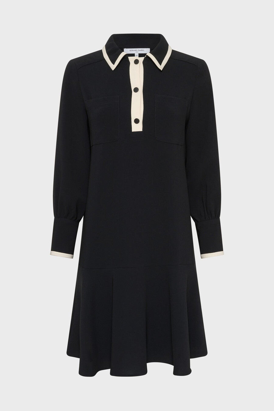 abito bicolore con colletto a camicia - livia