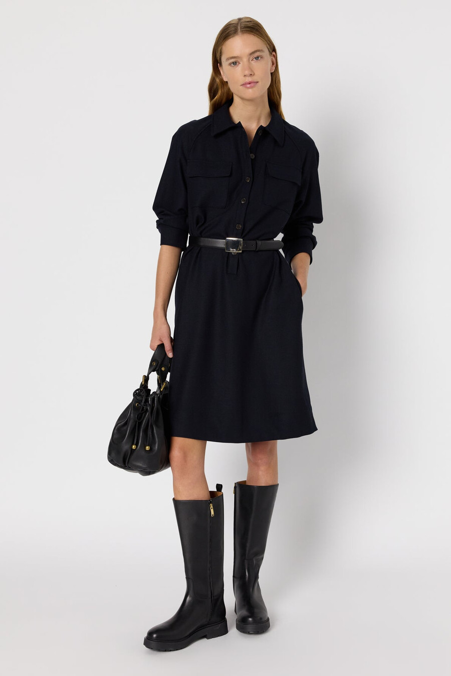 abito corto con colletto a camicia - lea