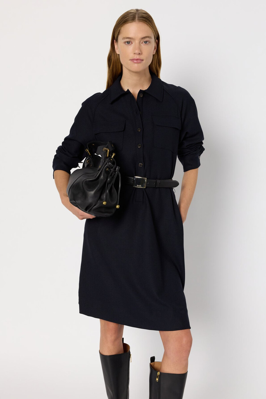 abito corto con colletto a camicia - lea