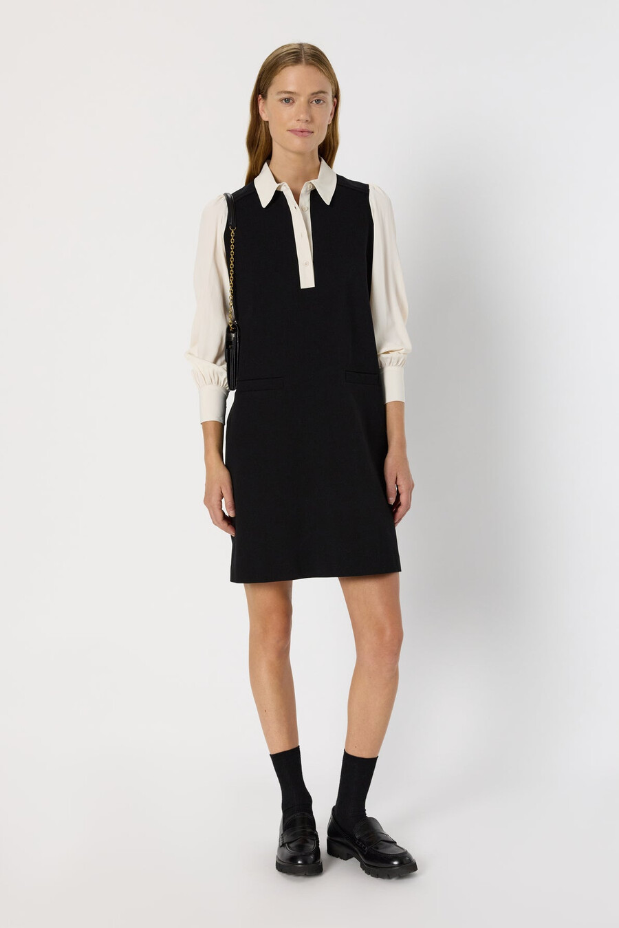 abito corto con colletto a camicia - lola