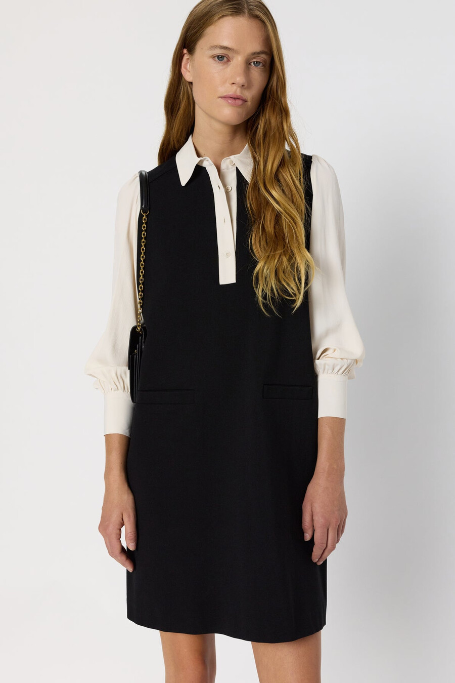 abito corto con colletto a camicia - lola