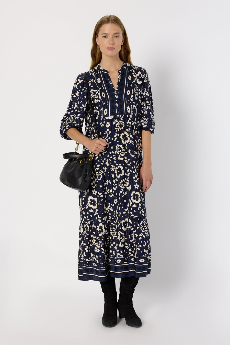abito lungo con stampa jacquard - lydiane