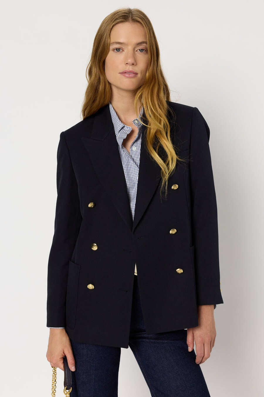 blazer doppiopetto con bottoni dorati - romilda