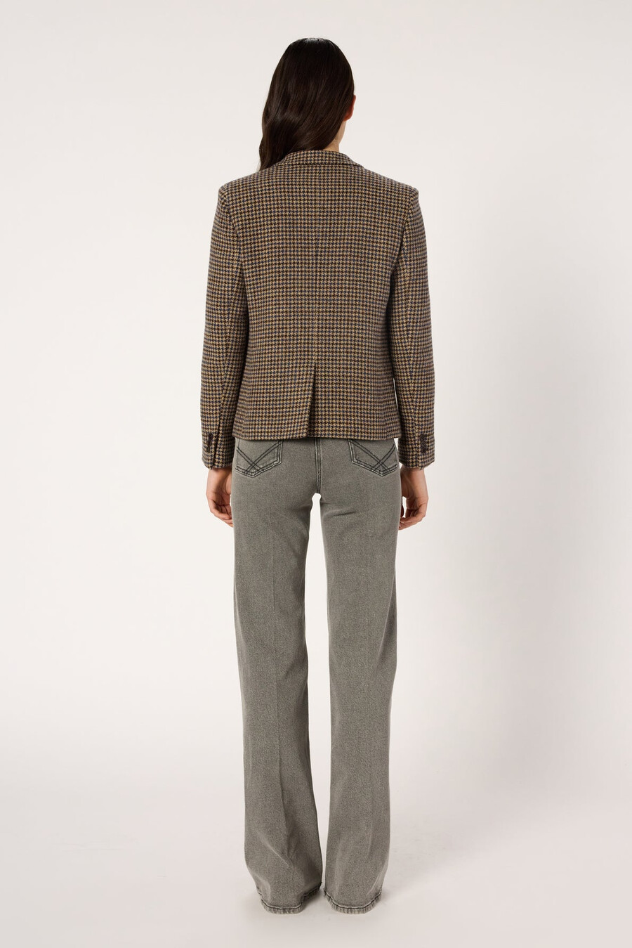 blazer ampio in lana pied de poule - nathane