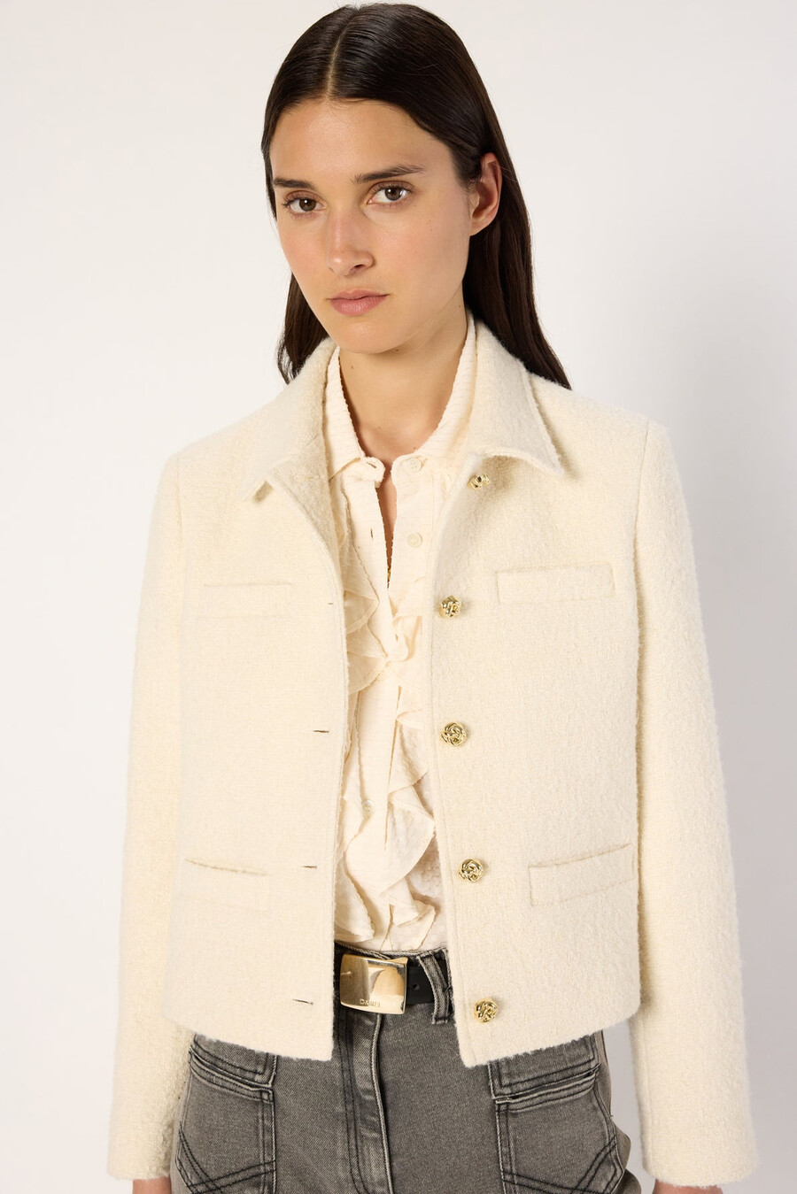 giacca corta in tweed semplice - norine