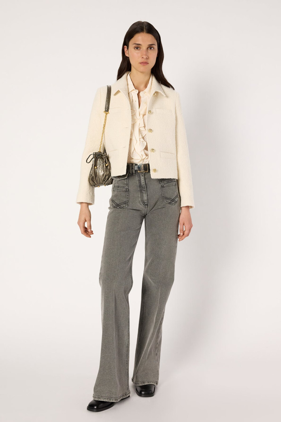 giacca corta in tweed semplice - norine