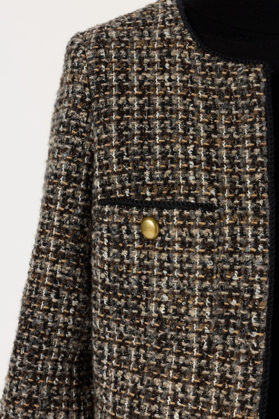 giacca in tweed senza colletto - nour