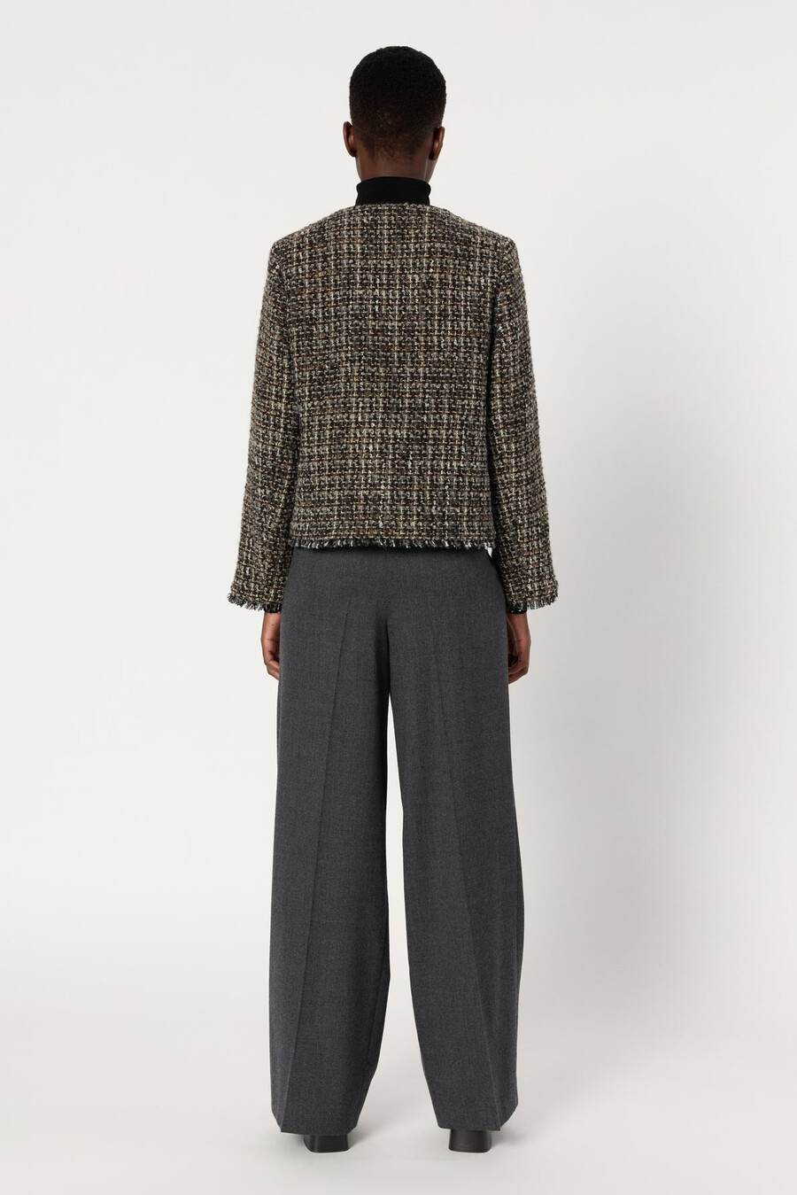 giacca in tweed senza colletto - nour