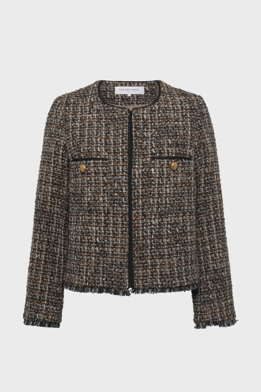 giacca in tweed senza colletto - nour